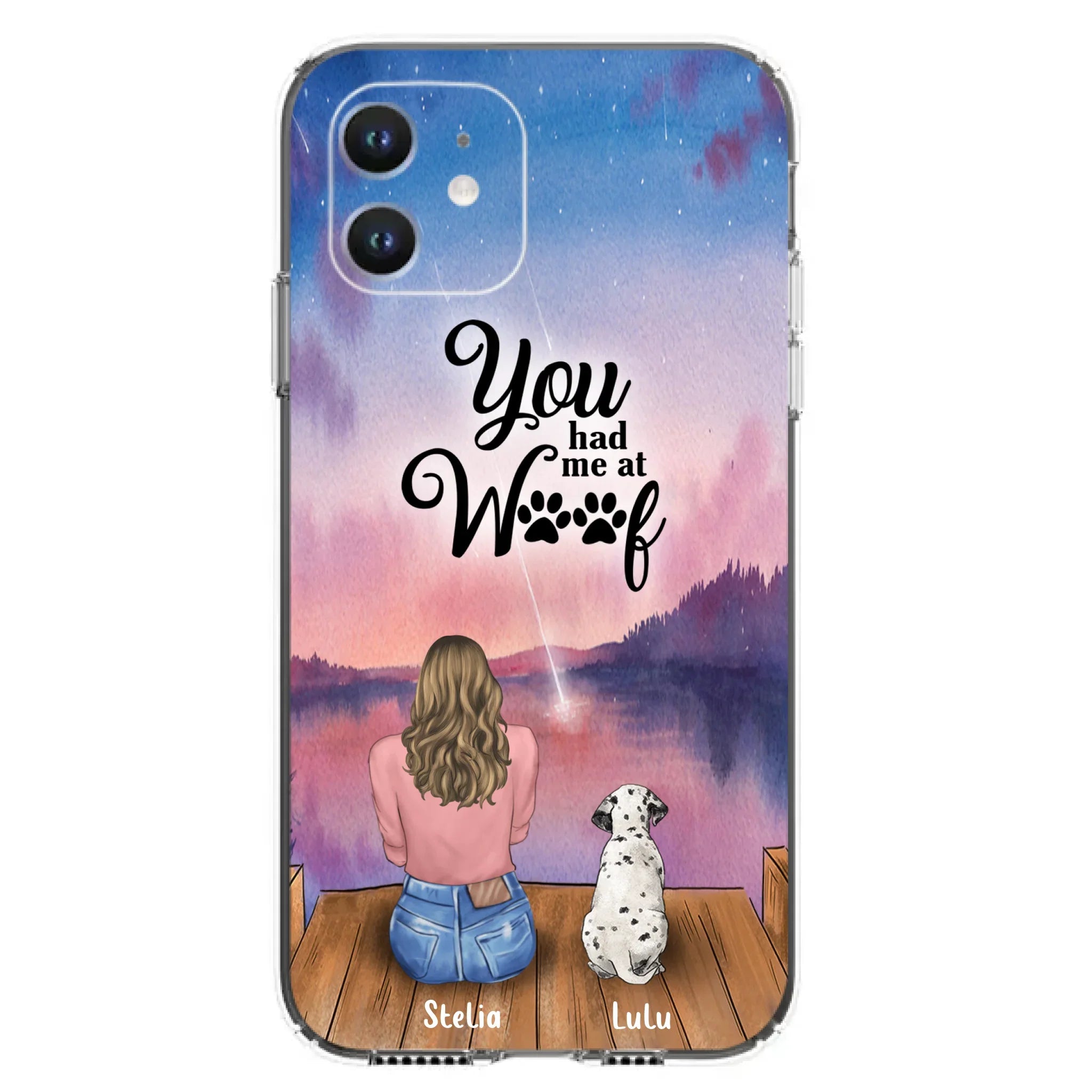 Custom Personalized Dog Mom Phone Case - Gifts For Dog Lovers With Upto 4 Dogs - You Had Me At Woof - Case For iPhone, Samsung