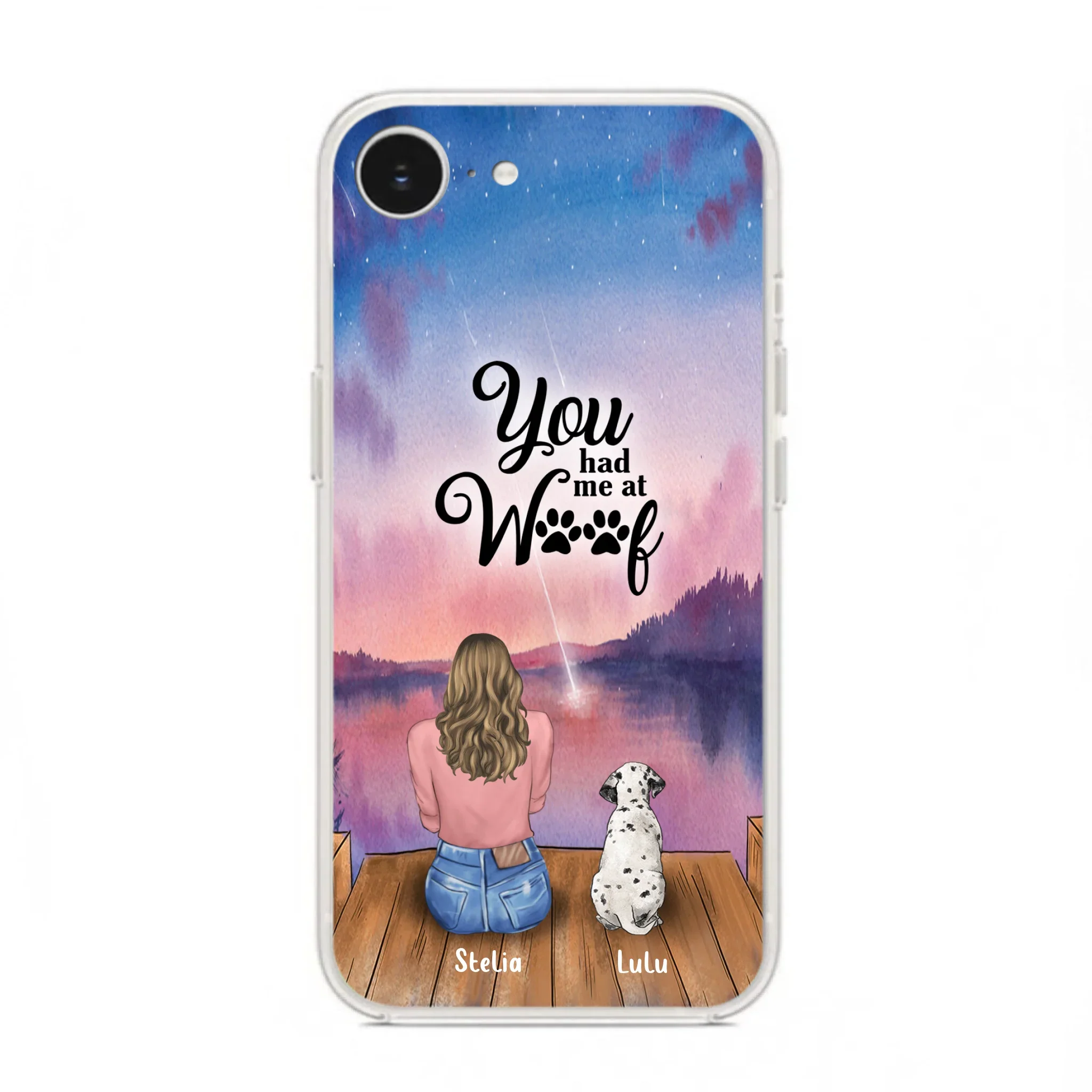 Custom Personalized Dog Mom Phone Case - Gifts For Dog Lovers With Upto 4 Dogs - You Had Me At Woof - Case For iPhone, Samsung