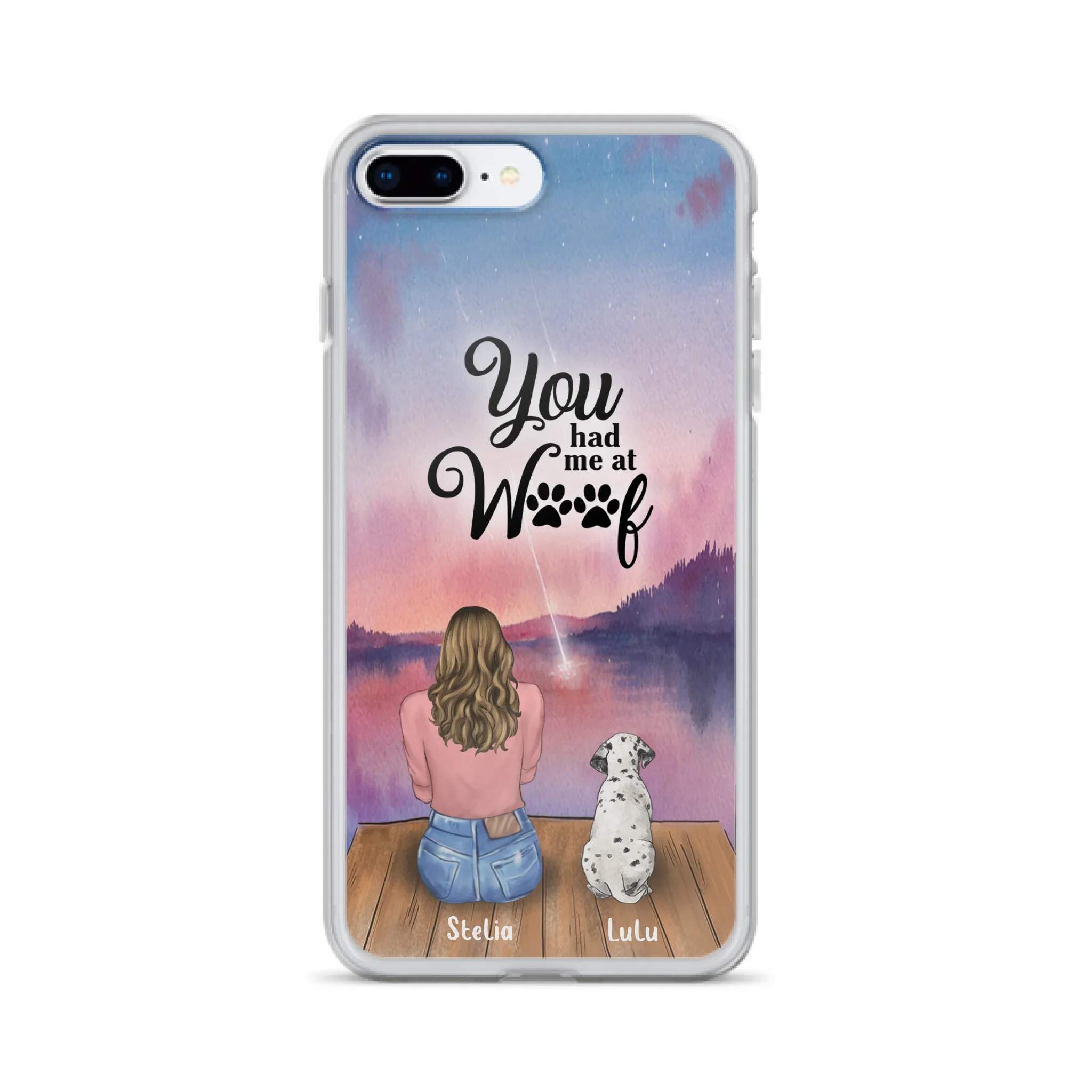 Custom Personalized Dog Mom Phone Case - Gifts For Dog Lovers With Upto 4 Dogs - You Had Me At Woof - Case For iPhone, Samsung