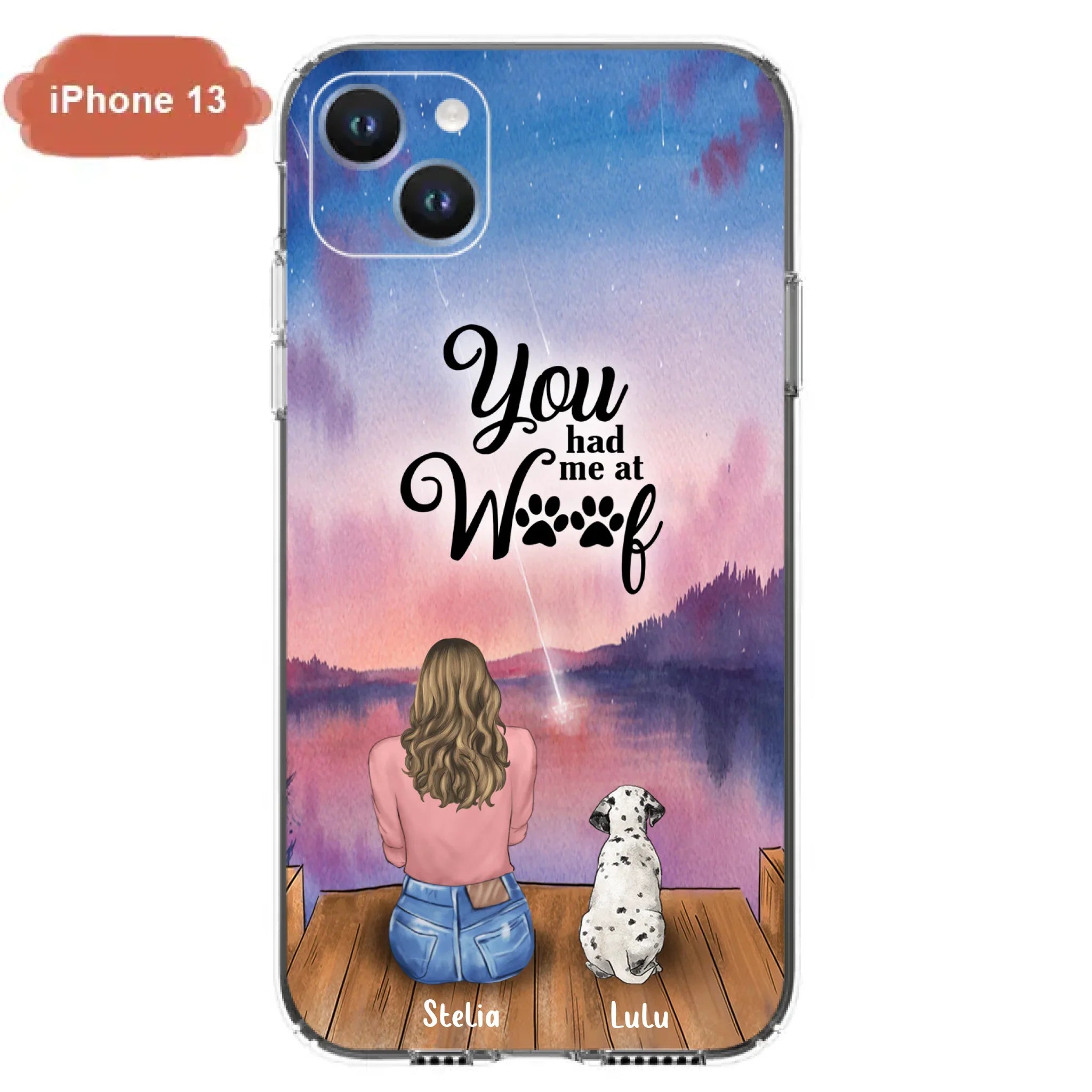 Custom Personalized Dog Mom Phone Case - Gifts For Dog Lovers With Upto 4 Dogs - You Had Me At Woof - Case For iPhone, Samsung