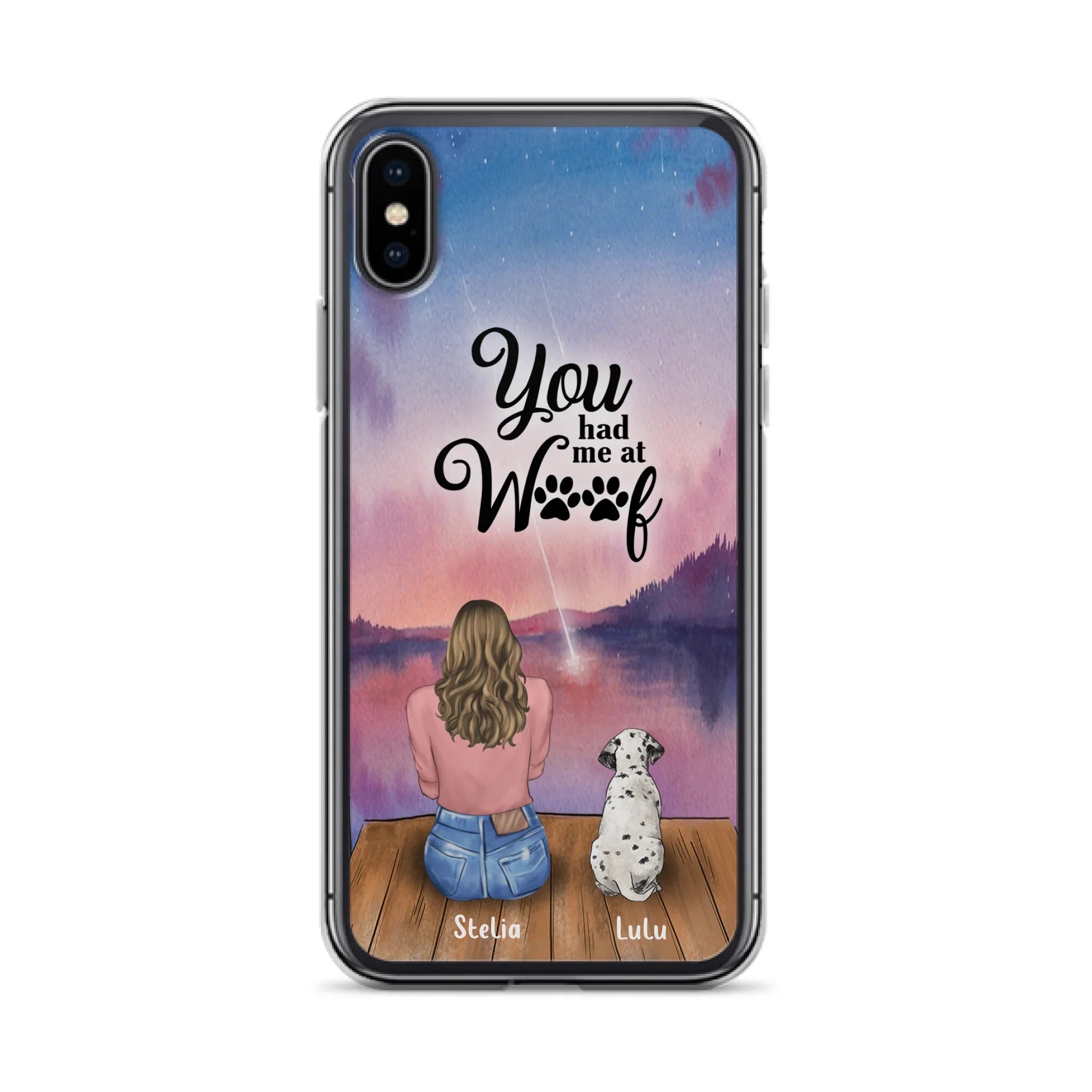 Custom Personalized Dog Mom Phone Case - Gifts For Dog Lovers With Upto 4 Dogs - You Had Me At Woof - Case For iPhone, Samsung