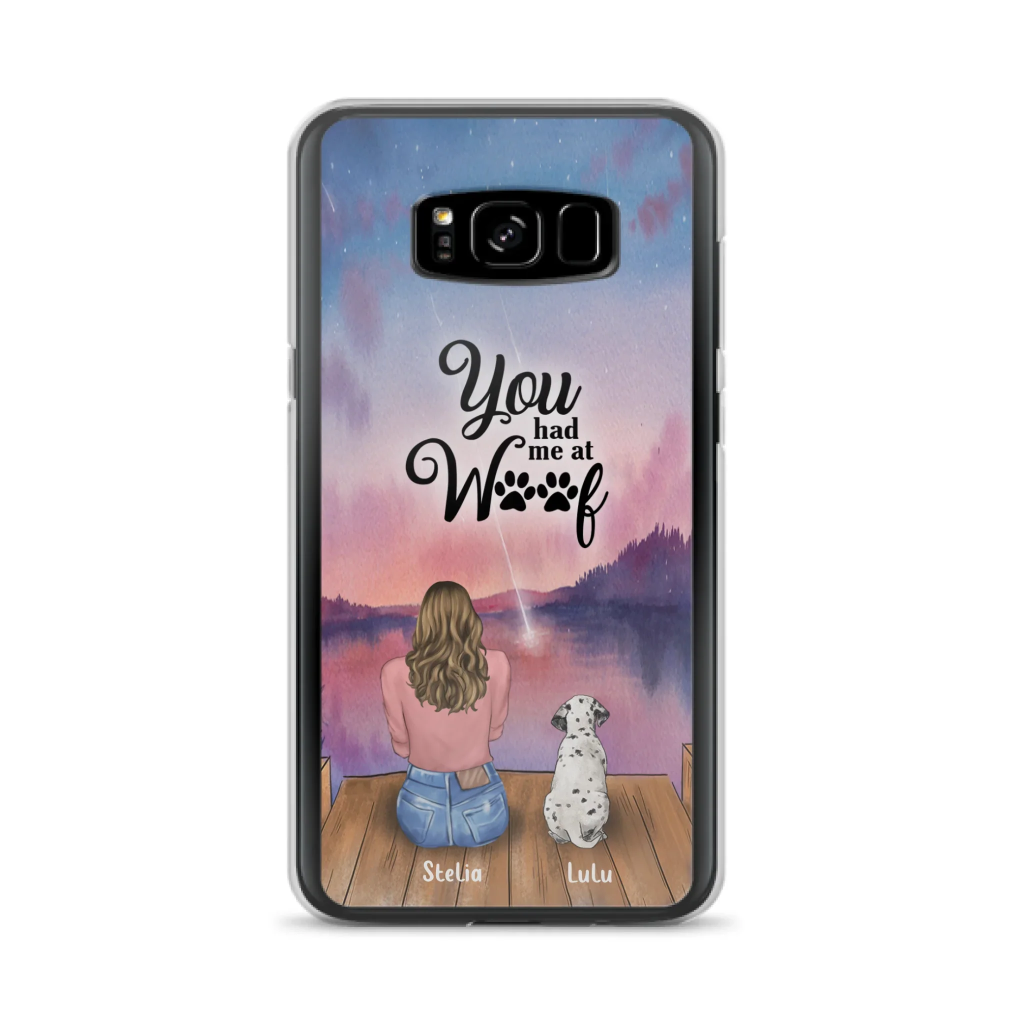 Custom Personalized Dog Mom Phone Case - Gifts For Dog Lovers With Upto 4 Dogs - You Had Me At Woof - Case For iPhone, Samsung
