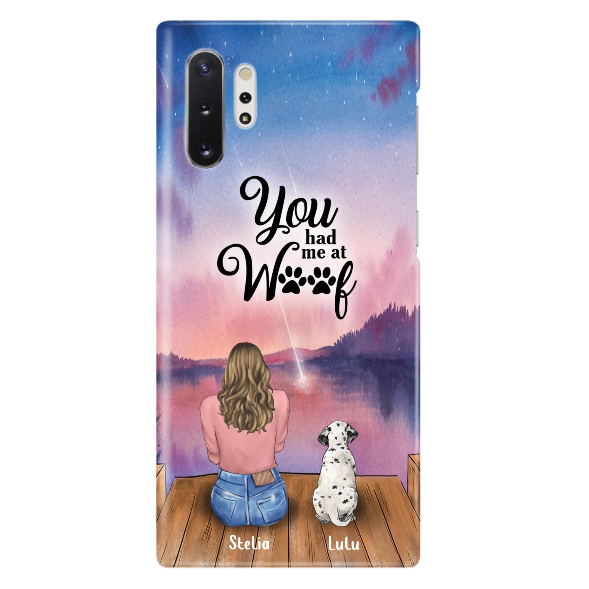Custom Personalized Dog Mom Phone Case - Gifts For Dog Lovers With Upto 4 Dogs - You Had Me At Woof - Case For iPhone, Samsung