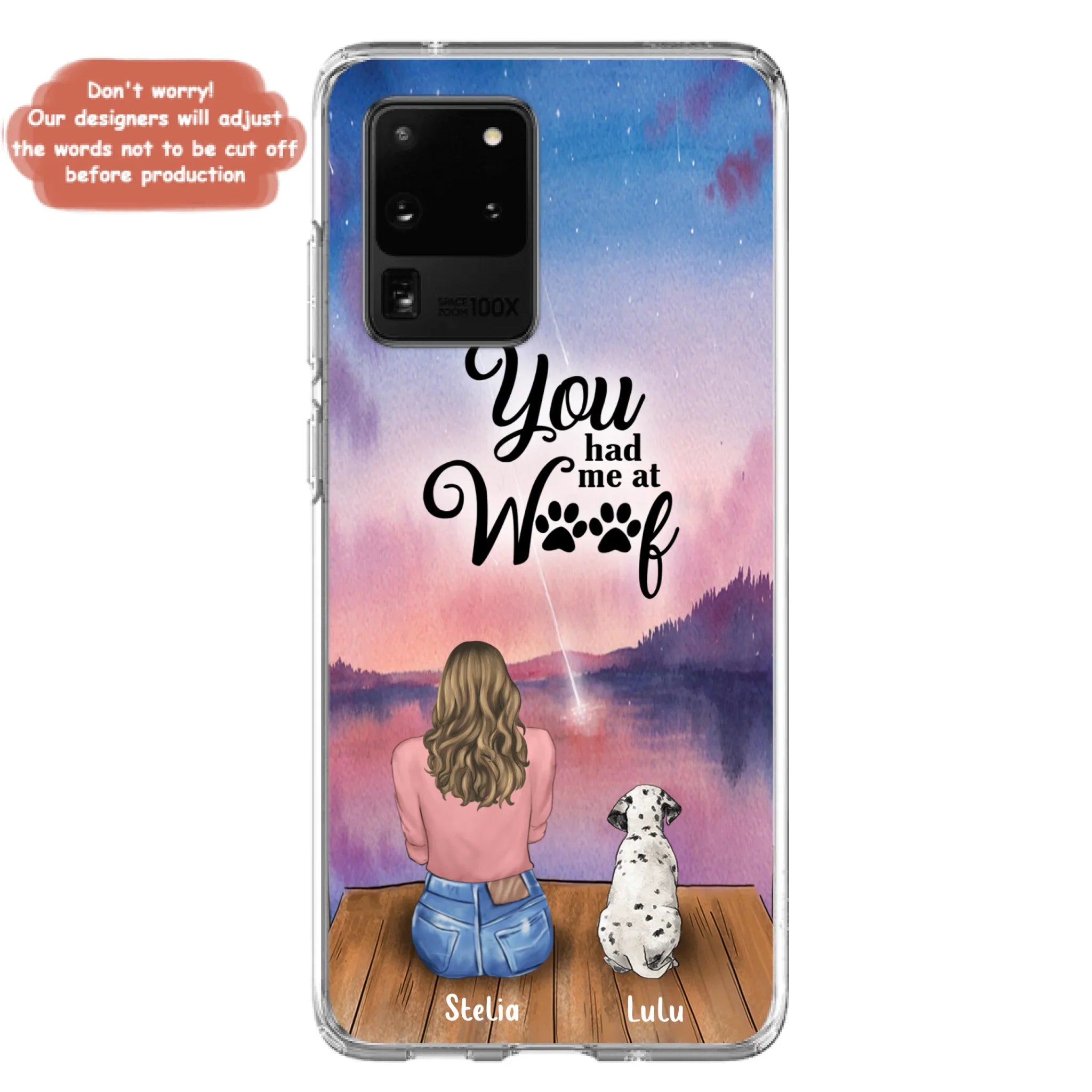 Custom Personalized Dog Mom Phone Case - Gifts For Dog Lovers With Upto 4 Dogs - You Had Me At Woof - Case For iPhone, Samsung