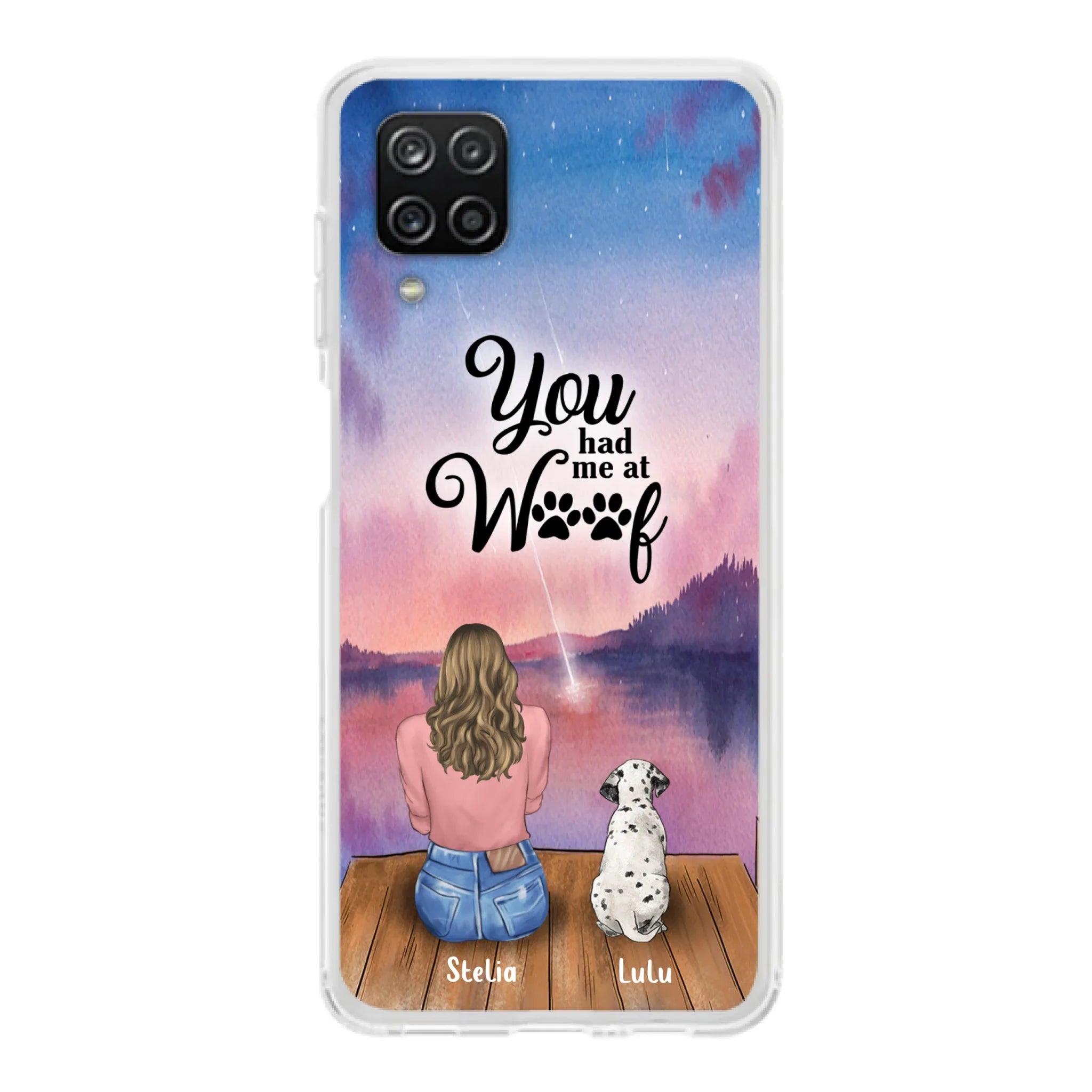 Custom Personalized Dog Mom Phone Case - Gifts For Dog Lovers With Upto 4 Dogs - You Had Me At Woof - Case For iPhone, Samsung