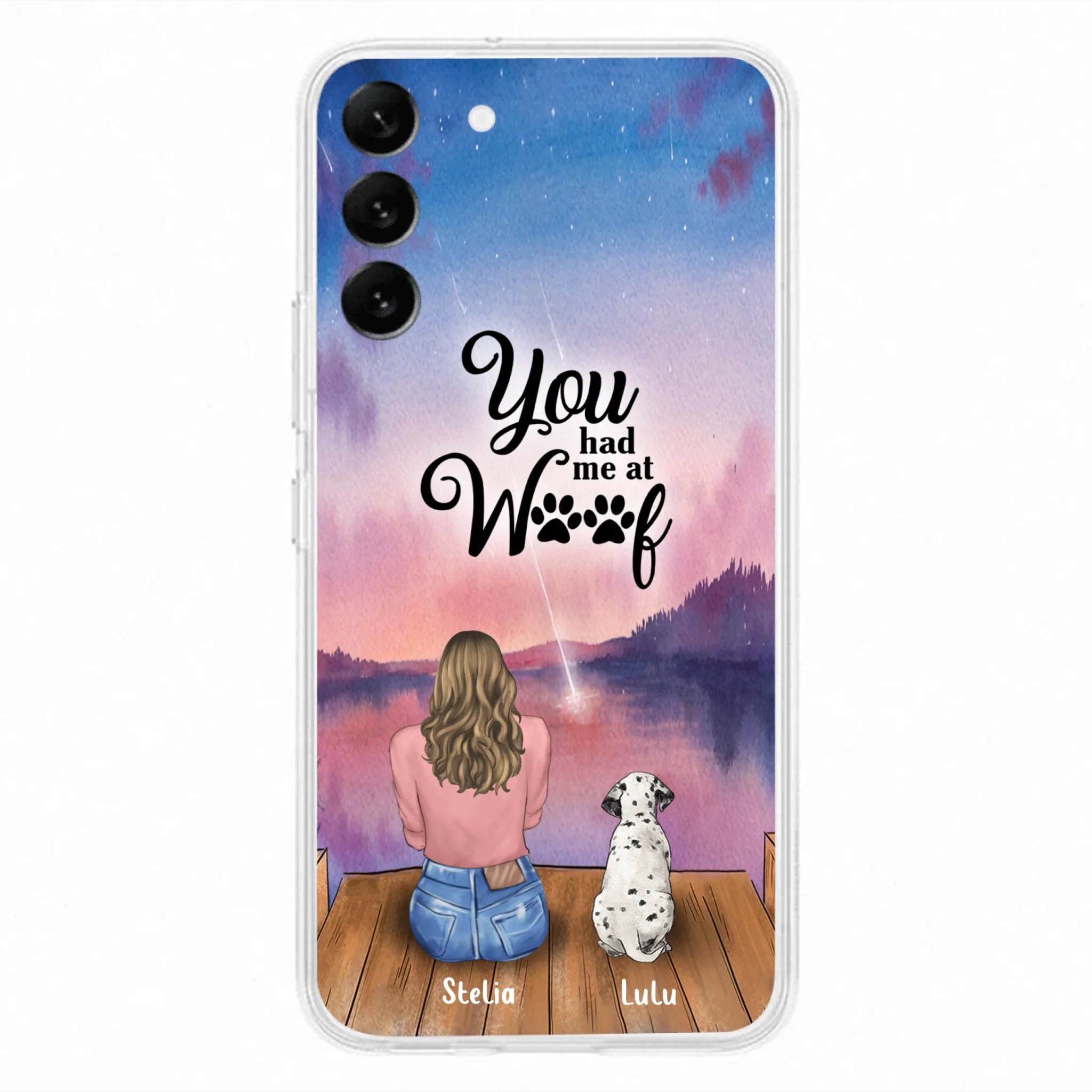 Custom Personalized Dog Mom Phone Case - Gifts For Dog Lovers With Upto 4 Dogs - You Had Me At Woof - Case For iPhone, Samsung