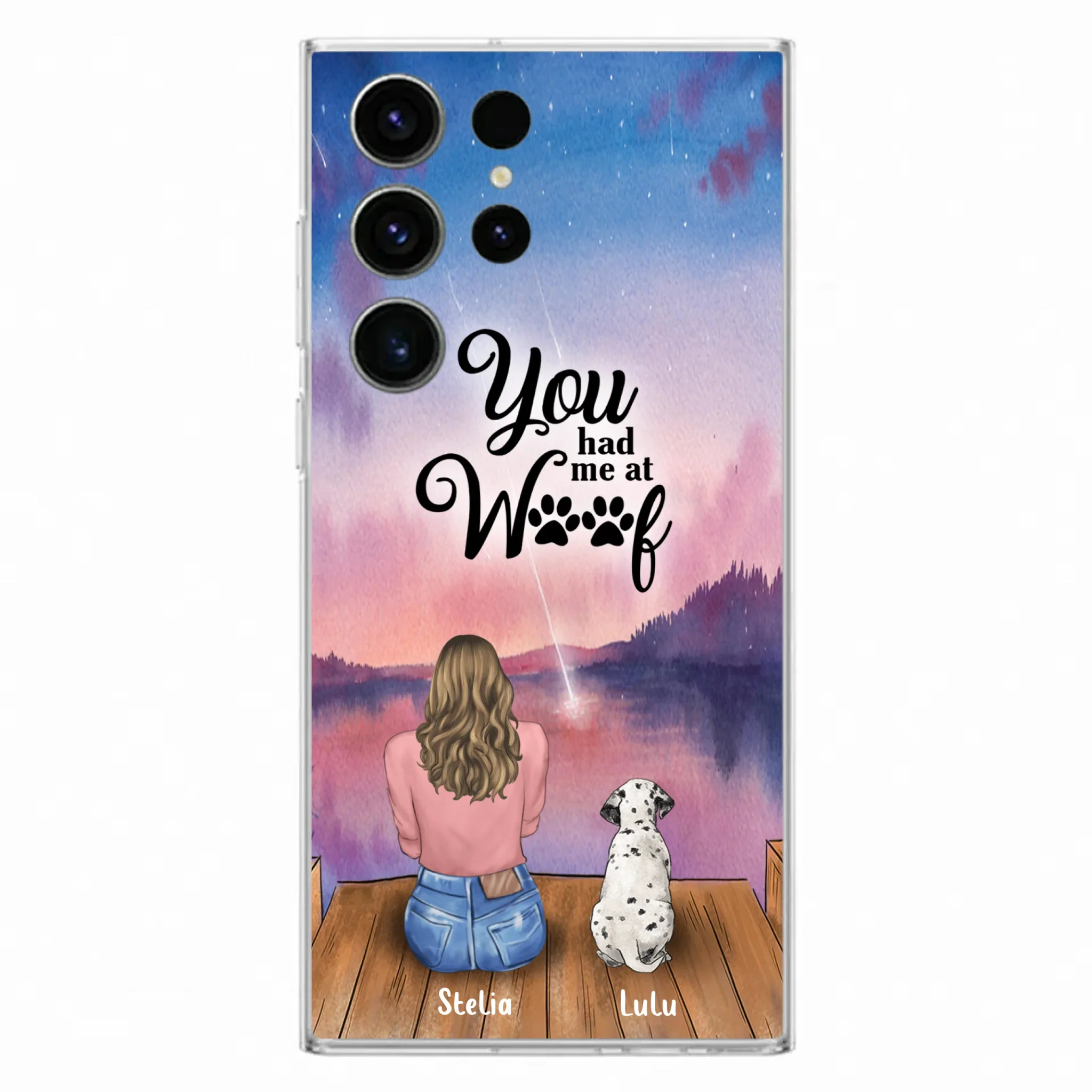 Custom Personalized Dog Mom Phone Case - Gifts For Dog Lovers With Upto 4 Dogs - You Had Me At Woof - Case For iPhone, Samsung