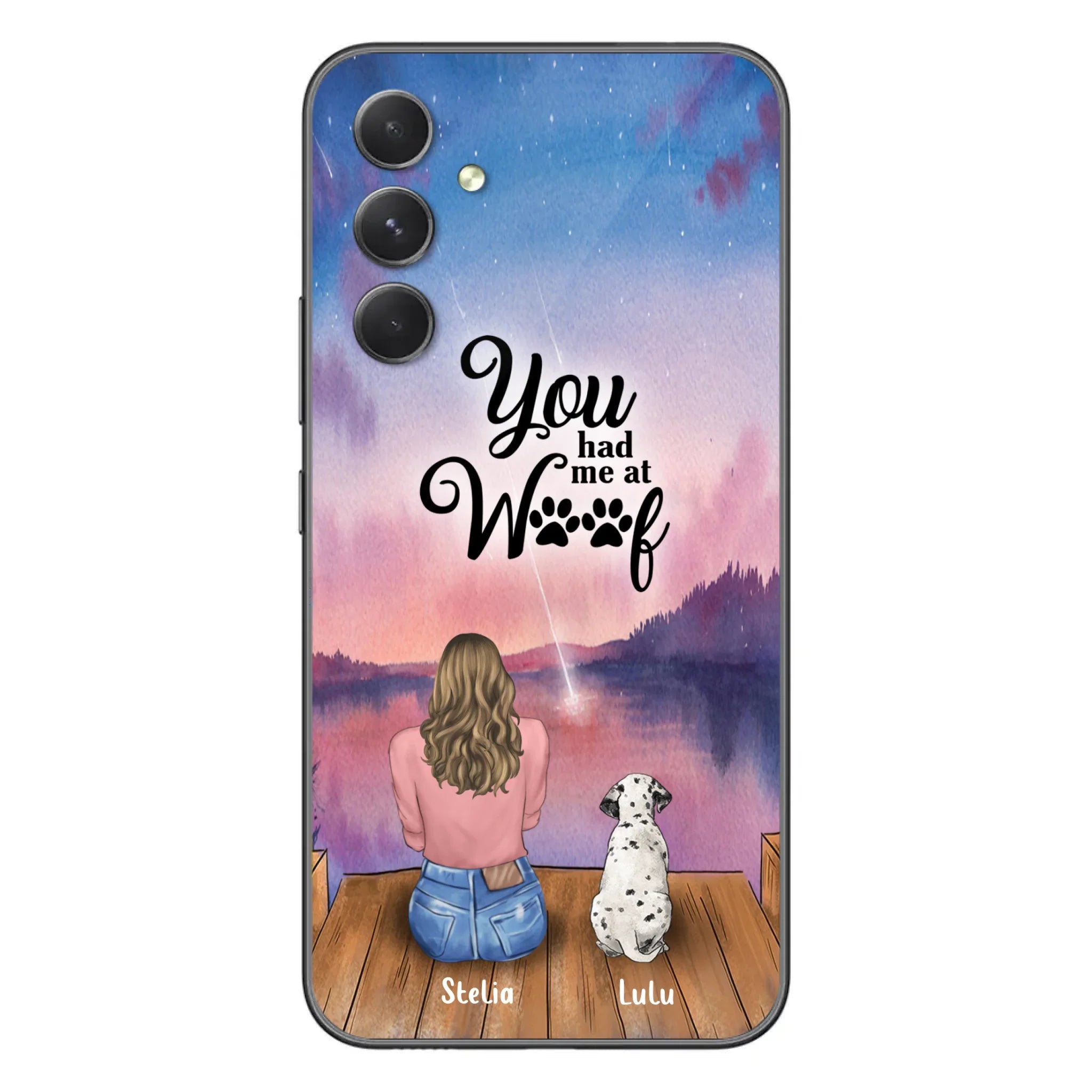 Custom Personalized Dog Mom Phone Case - Gifts For Dog Lovers With Upto 4 Dogs - You Had Me At Woof - Case For iPhone, Samsung