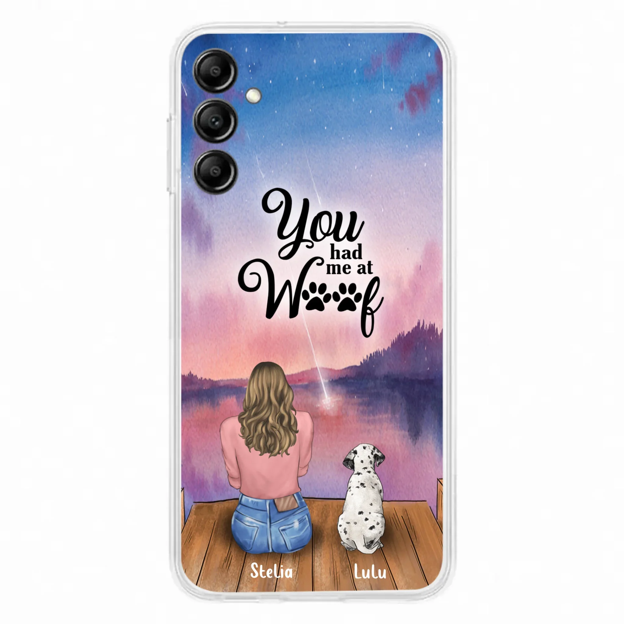 Custom Personalized Dog Mom Phone Case - Gifts For Dog Lovers With Upto 4 Dogs - You Had Me At Woof - Case For iPhone, Samsung