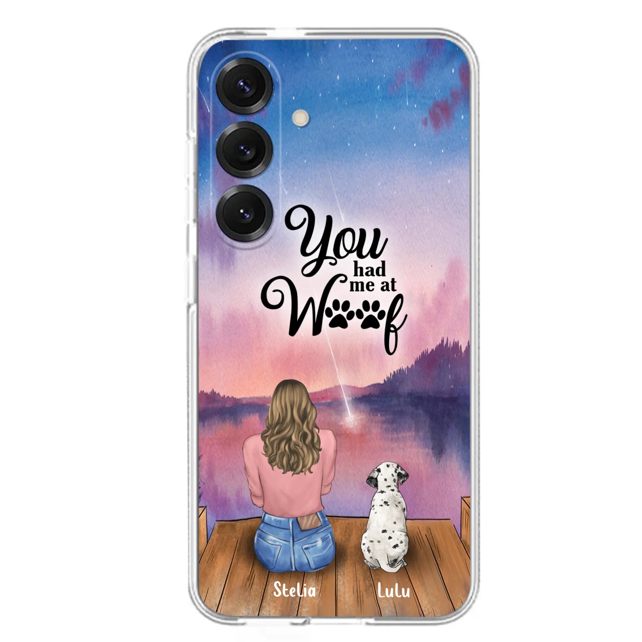 Custom Personalized Dog Mom Phone Case - Gifts For Dog Lovers With Upto 4 Dogs - You Had Me At Woof - Case For iPhone, Samsung
