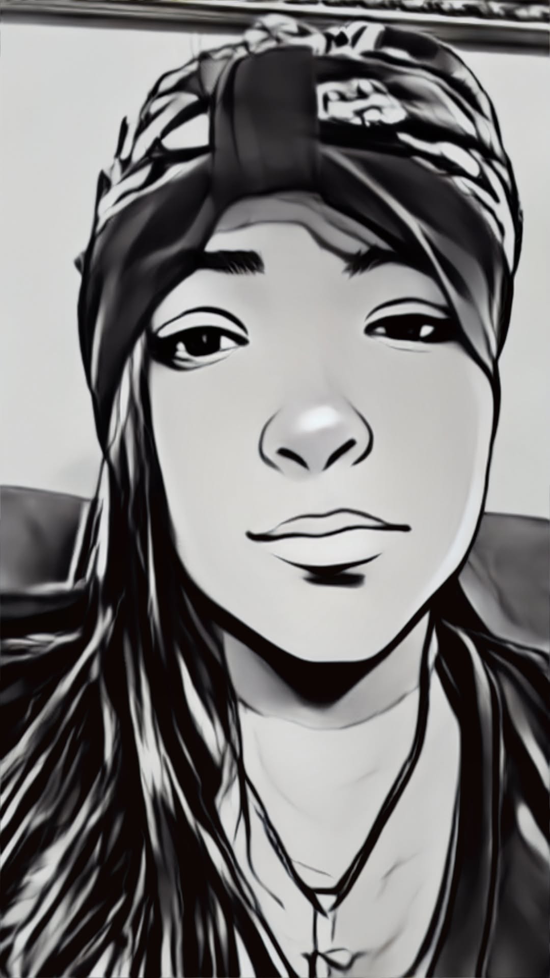 Black Paisley Pre-Tied Headscarf - Cotton Bandana with Floral Pattern-Used